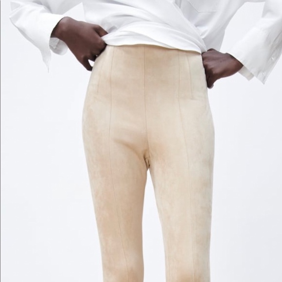NWOT ZARA FAUX SUEDE LEGGINGS
